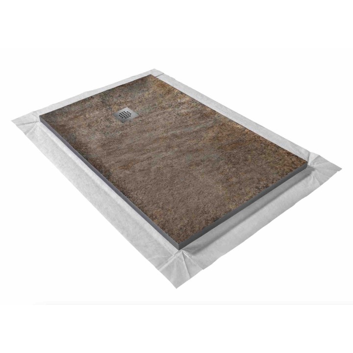 Receveur de douche pierre naturelle avec grille carrée