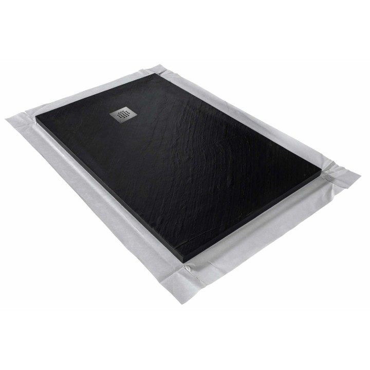 Receveur de douche pierre naturelle avec grille carrée