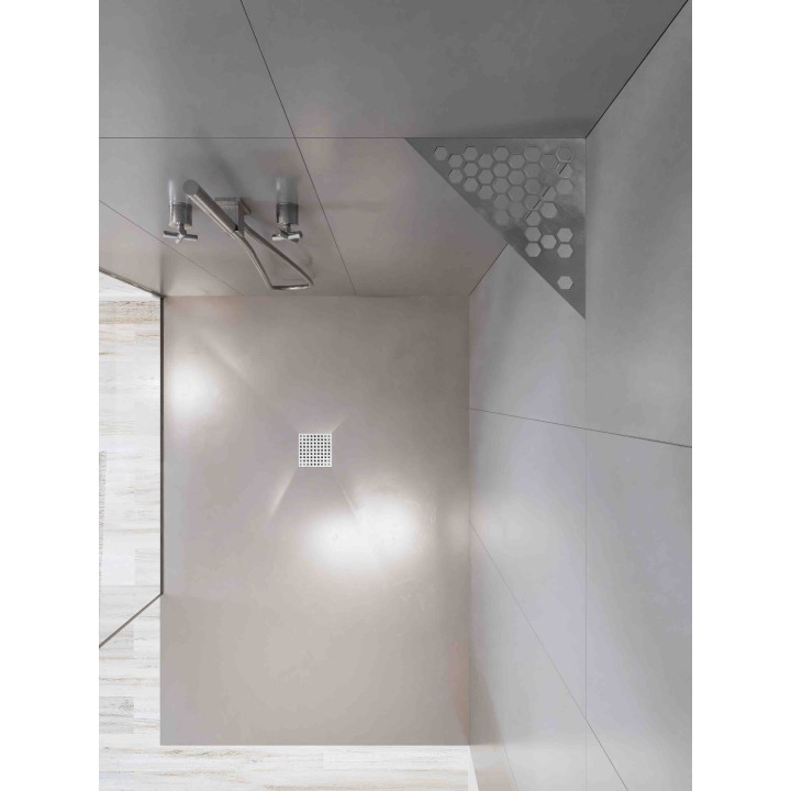 Etagère triangulaire en acier inox brossé