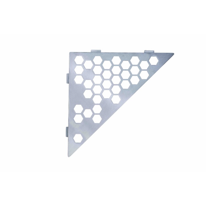 Etagère triangulaire en acier inox brossé