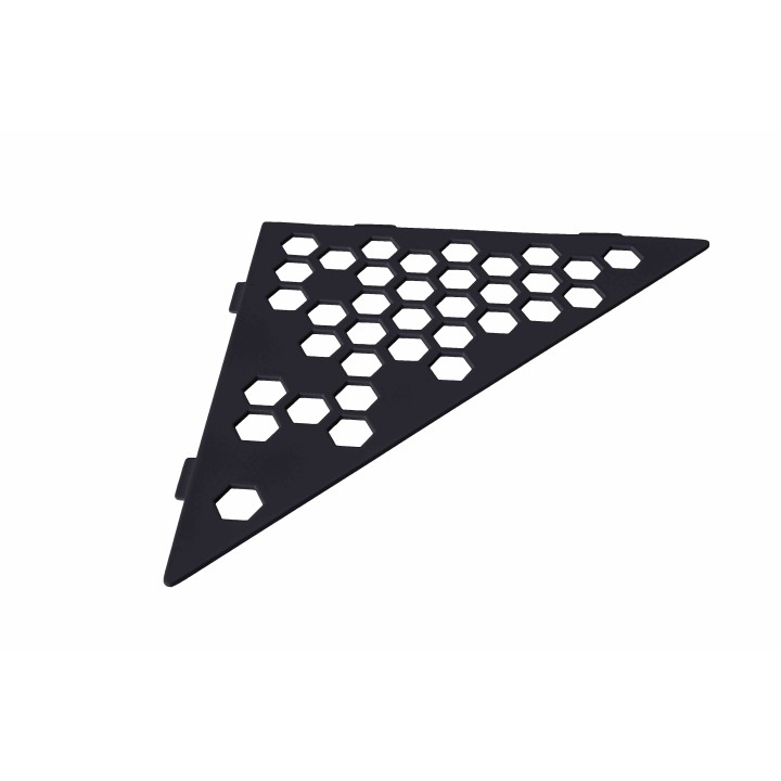 Etagère triangulaire en acier inox brossé