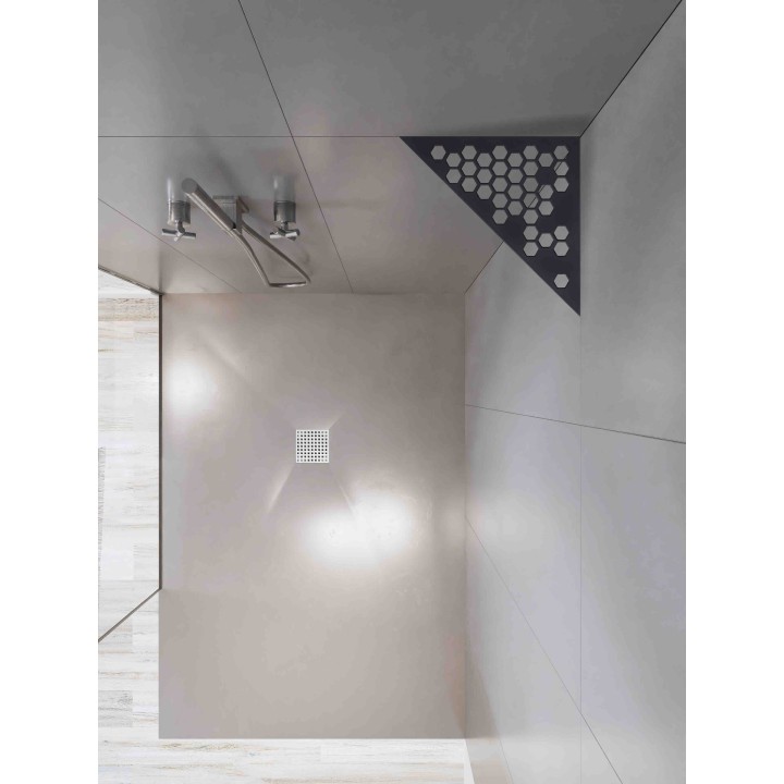 Etagère triangulaire en acier inox brossé