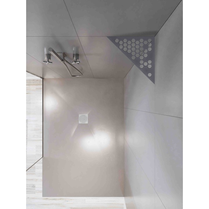 Etagère triangulaire en acier inox brossé