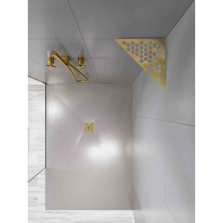 Etagère triangulaire en acier inox brossé
