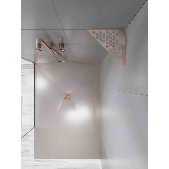 Etagère triangulaire en acier inox brossé