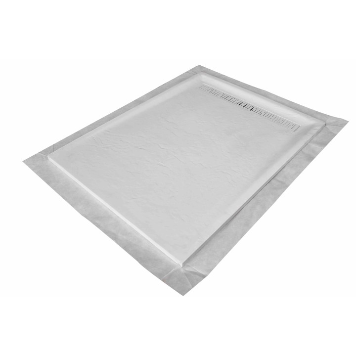 Receveur résine ardoise haute densité avec natte étanche et grille carrée