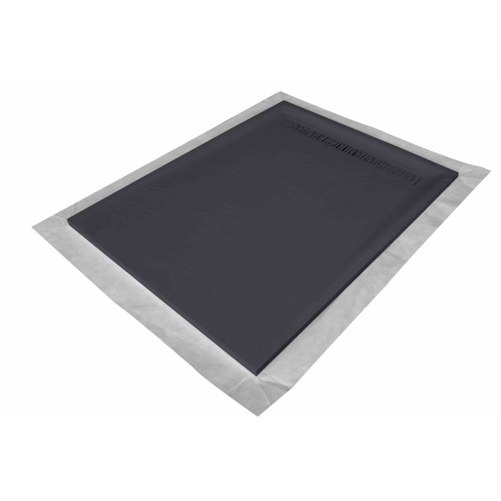 Receveur résine ardoise haute densité avec natte étanche et grille carrée
