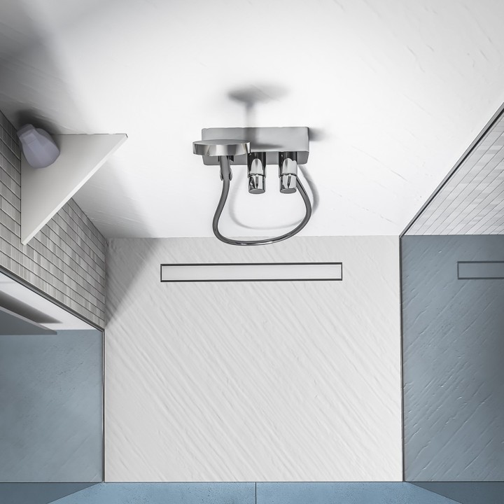 Etagère d'angle pour douche en solid surface