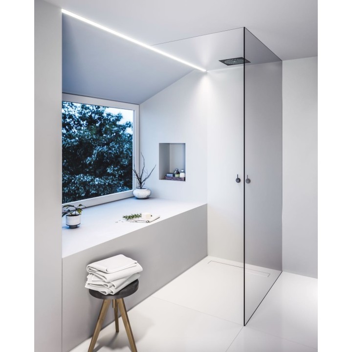 Receveur de douche en solid surface avec grille caniveau