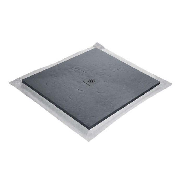 Receveur résine imitation ardoise - grille carrée centrée