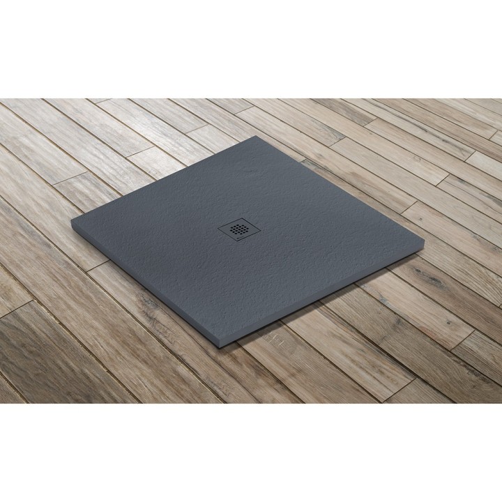 Receveur résine imitation granit - grille carrée