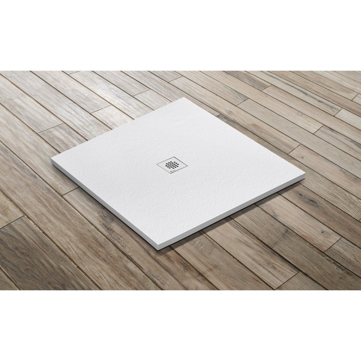 Receveur résine imitation granit - grille carrée