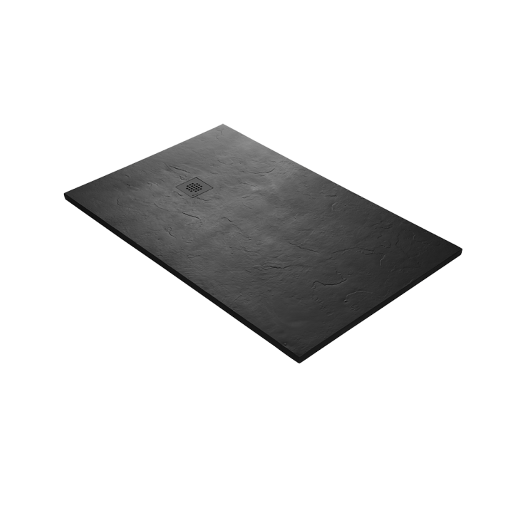 Receveur résine imitation ardoise - grille carrée centrée - 200 x 100 cm - Vue 31