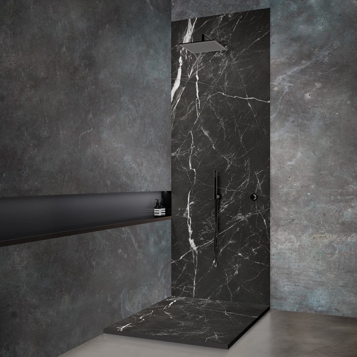 Receveur marbre grille carrée
