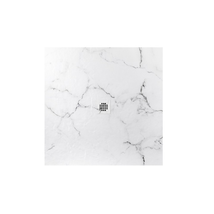 Receveur marbre grille carrée - 70 x 70 cm - Vue 1
