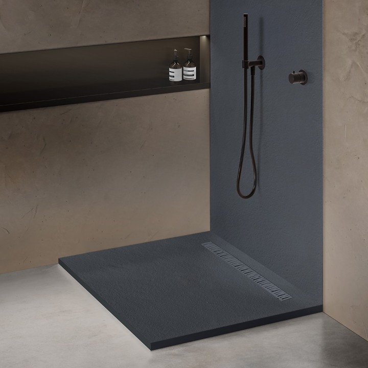 Receveur résine aspect granit grille caniveau