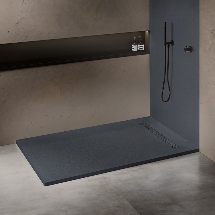 Receveur résine aspect granit grille caniveau