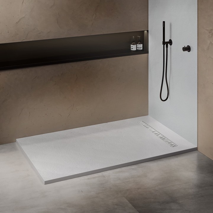 Receveur résine aspect granit grille caniveau