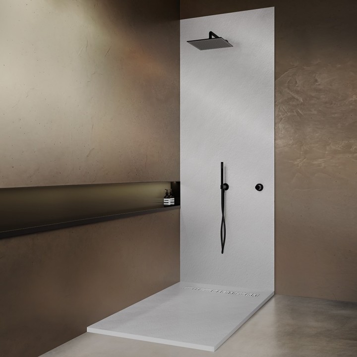 Receveur résine aspect granit grille caniveau