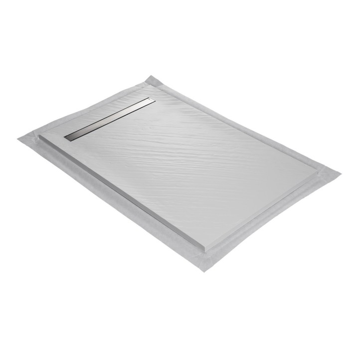 Receveur de douche imitation graphite avec grille caniveau