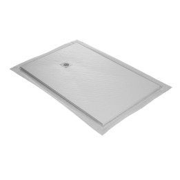 Receveur de douche en résine imitation pierre graphite avec grille carrée