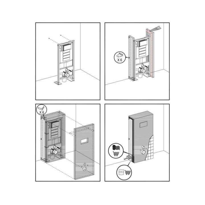 Habillage des bati-supports pour toilettes
