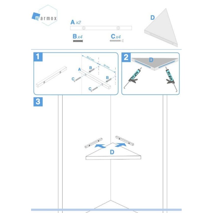 Etagère d'angle en résine